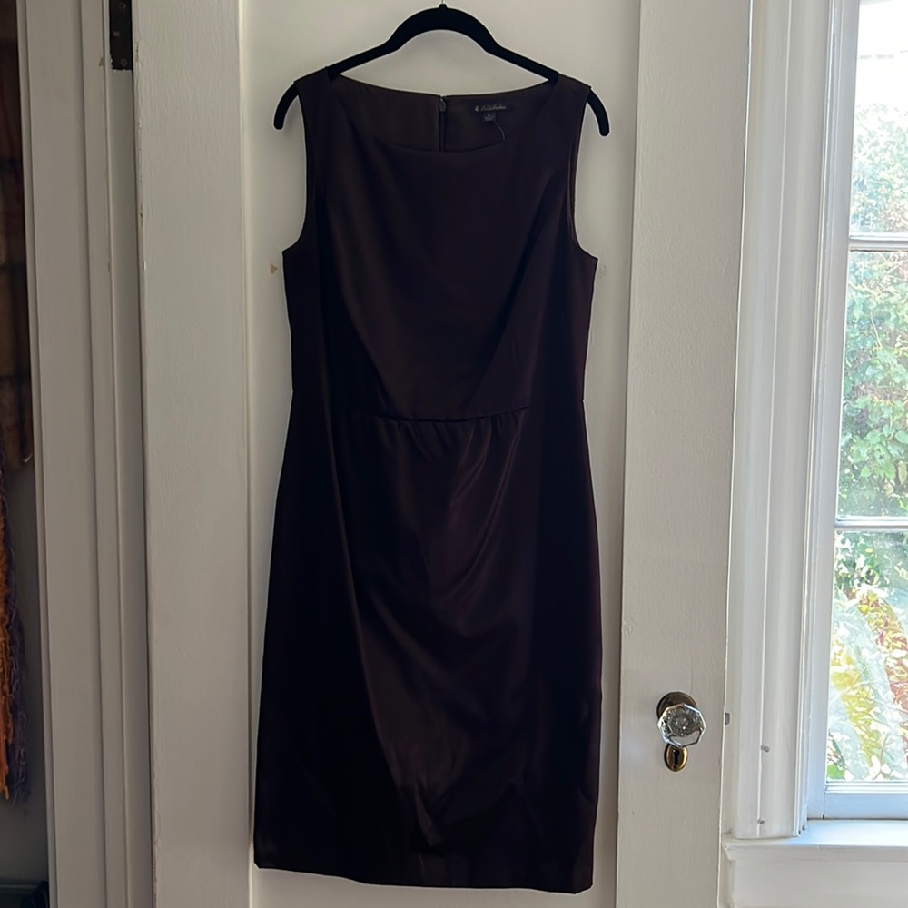 BROOKS BROTHERS SILK/CORTON DRESS. DEEP EGGPLANT PURPLE. SIZE 8. NWT.